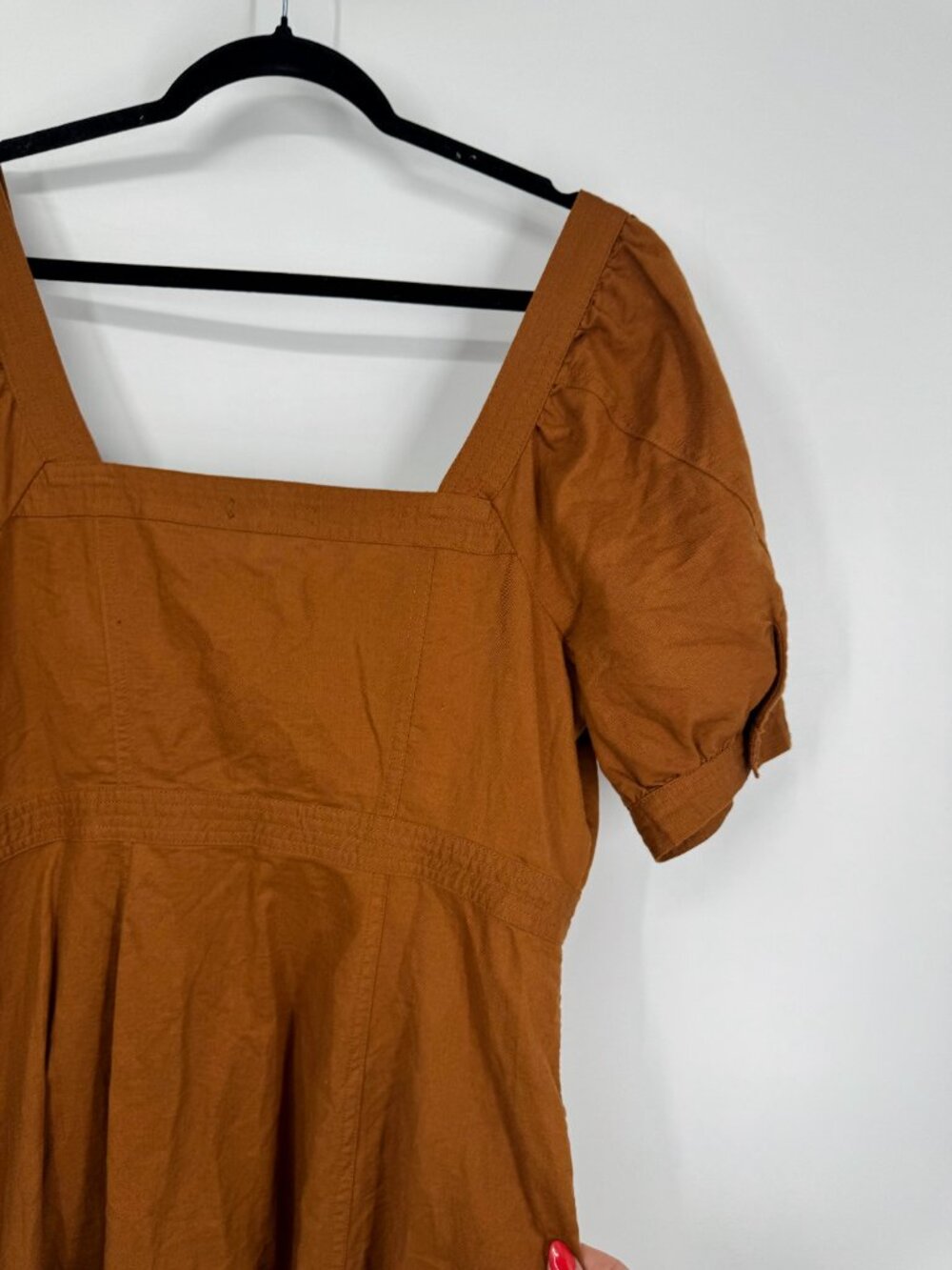 Madewell Button-Front Puff-Sleeve Midi Dress Size 12 NWT - Picture 12 of 16